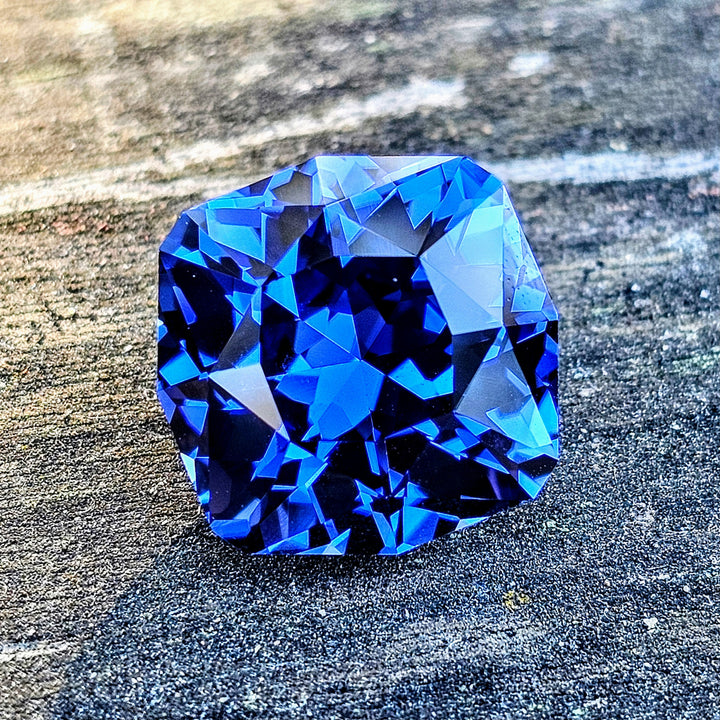 Blue Czochralski Lab Sapphire, House Of Sylas Cushion Cut, 26.05 Carats