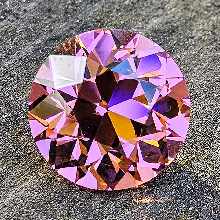 Padparadscha Erbium YAG, Traditional Round Brilliant Cut, 13.23 Carats