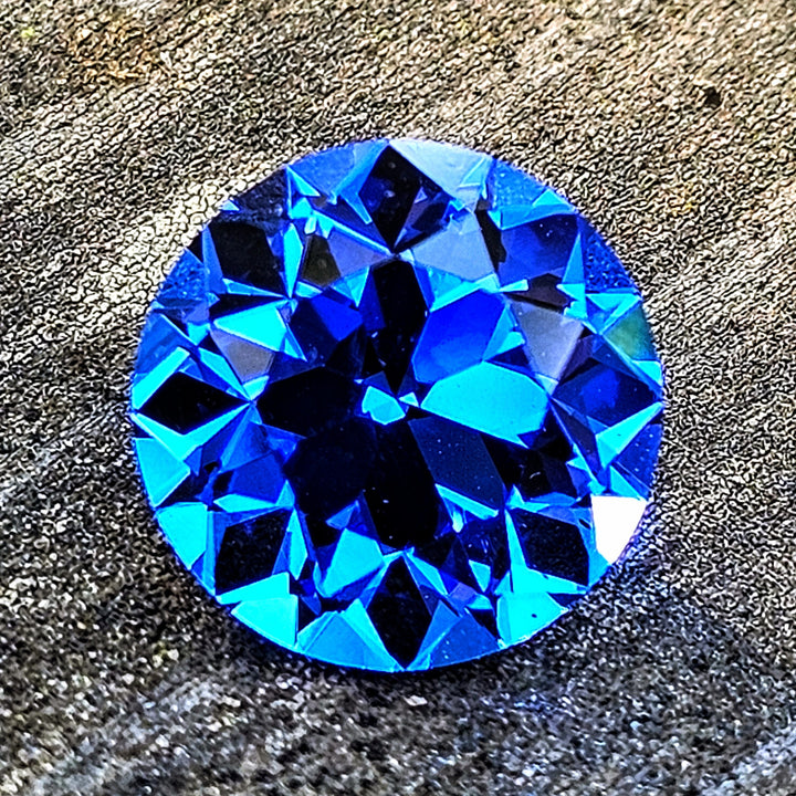 Czochralski Cobalt Spinel, Traditional Round Brilliant Cut, 6.46 Carats