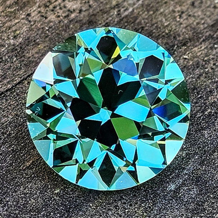 Pastel Mint Laser Garnet, Traditional Round Brilliant Cut, 11.92 Carats