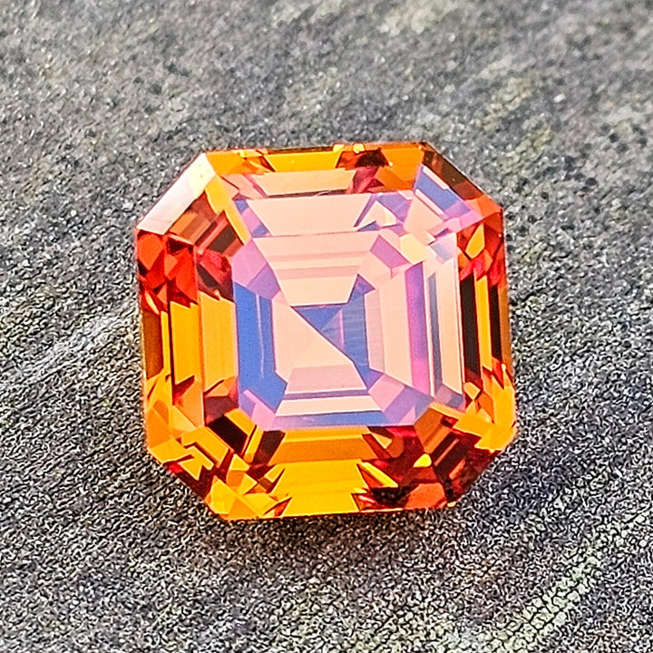 Pumpkin Orange Lab Sapphire, Asscher Cut, 6.20 Carats