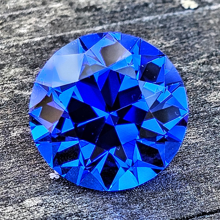 Djeva Fire Blue Lab Spinel, Traditional Round Brilliant Cut, 11.03 Carats