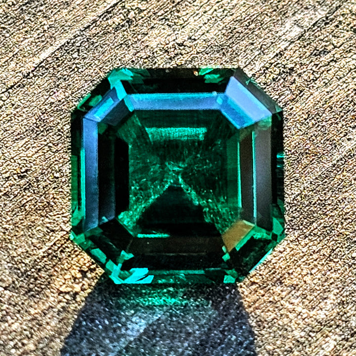 Zambian Colored Green Lab Emerald, Asscher Cut, 4.31 Carats