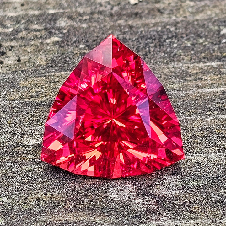 Fire Orange Lab Sapphire, Trillian Internal Reflections Cut, 8.15 Carats