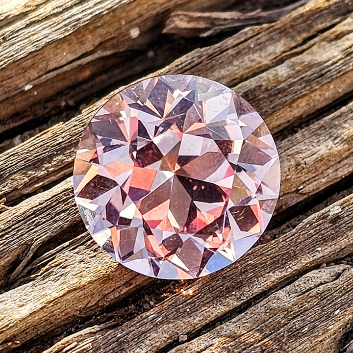 Peachy 🍑 "Morganite" Colored Lab Sapphire, Traditional Round Brilliant Cut, 8.00 Carats