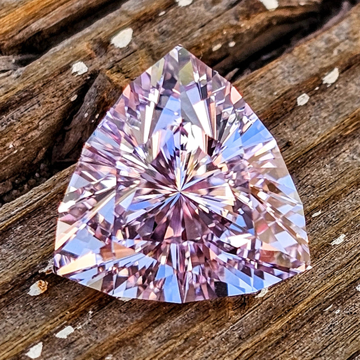 Blush Pink Lab Sapphire, Trillian Internal Reflections Cut, 5.80 Carats