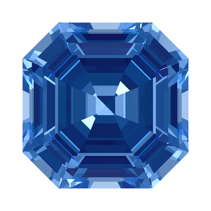 Custom Blue - Teal Sapphire Asscher Gem