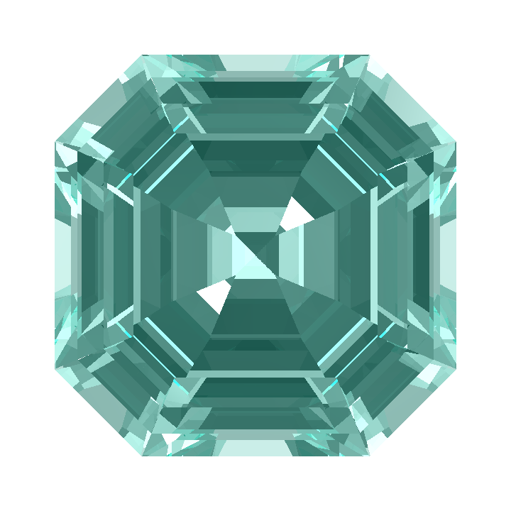 Custom Blue - Teal Sapphire Asscher Gem