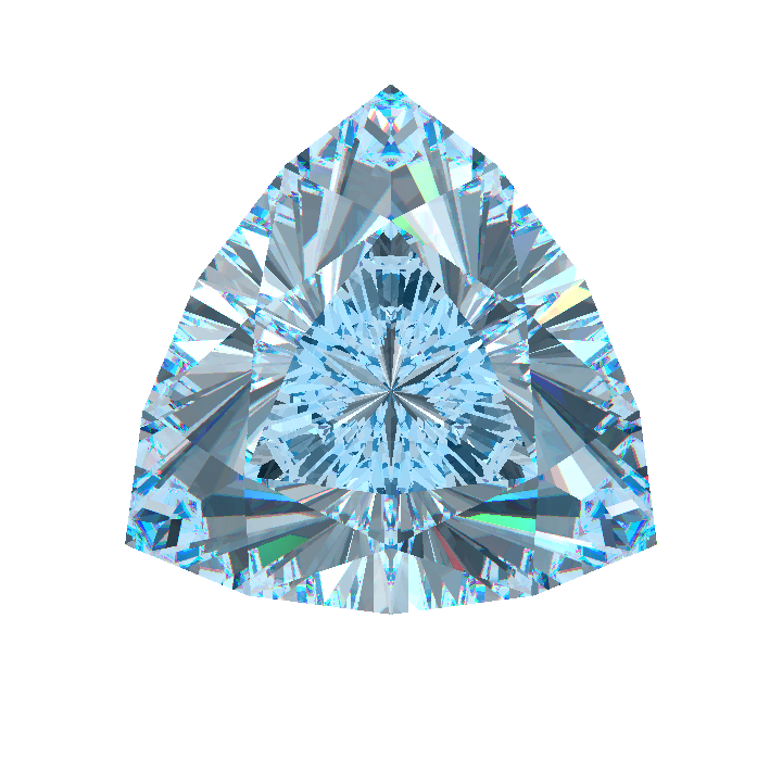 Custom Blue - Teal Sapphire Trillian Internal Reflections Gem