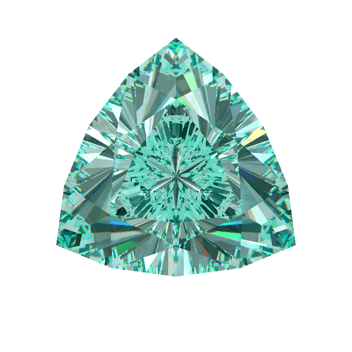 Custom Blue - Teal Sapphire Trillian Internal Reflections Gem