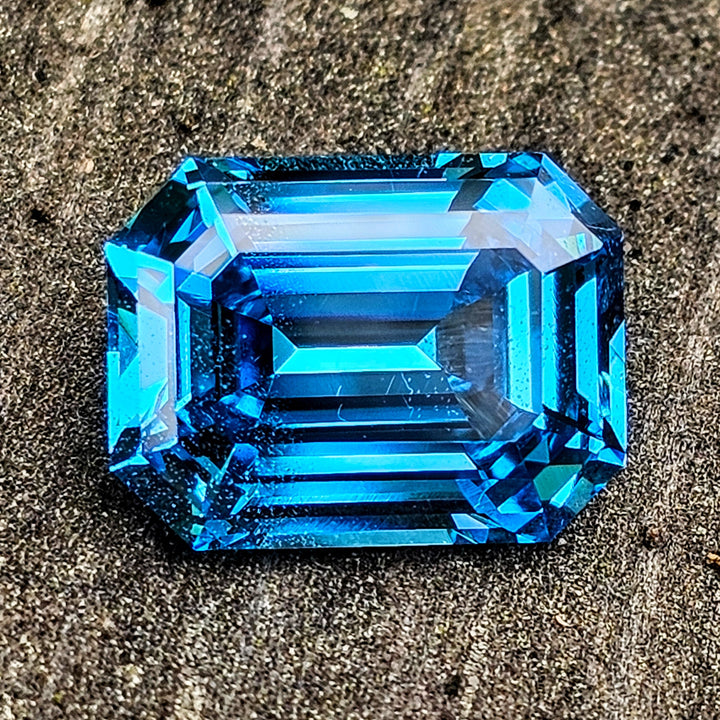 Blue Cobalt YAG, Emerald Cut, 7.21 Carats - DJEVA