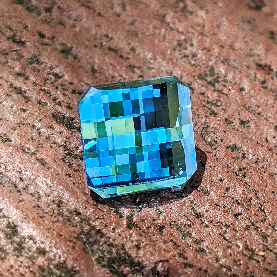 Blue Cobalt YAG, Pixel Square Cut, 4.08 Carats - DJEVA