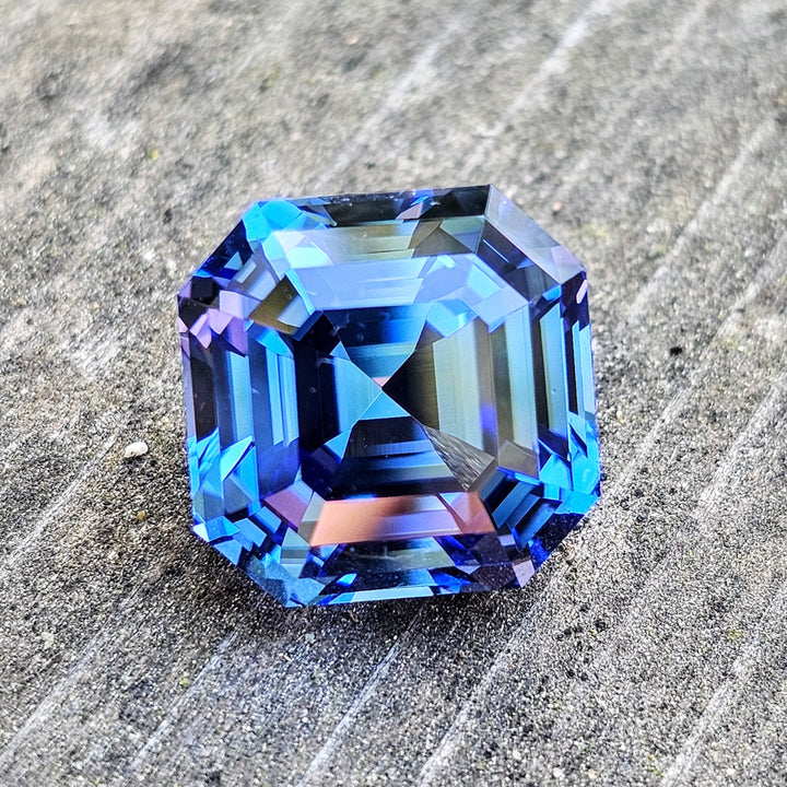 Blue Czochralski Lab Sapphire, Asscher Cut, 18.90 Carats - DJEVA