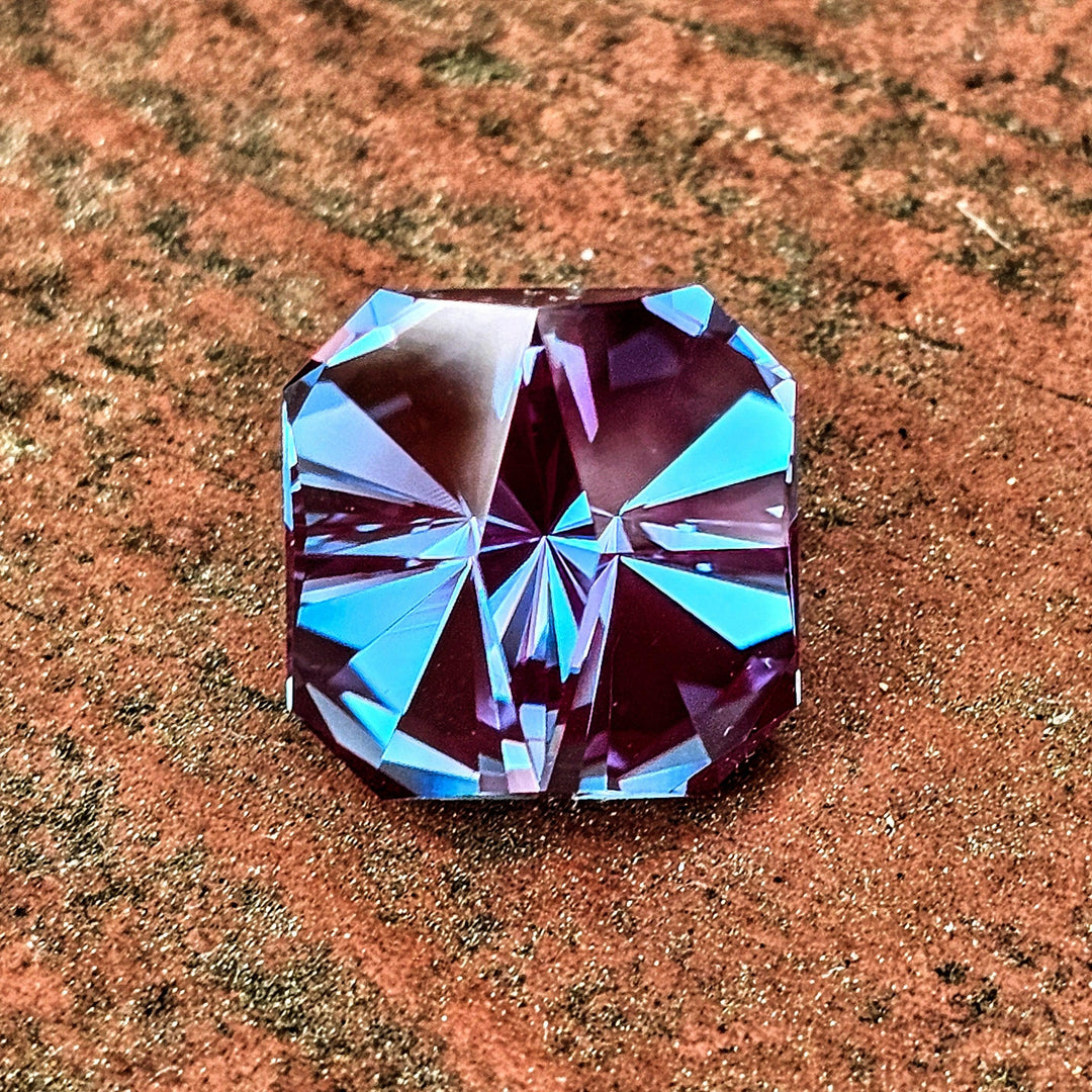 Bright Teal Colored Czochralski Alexandrite, Tessellation Cut, 16.75 Carats - DJEVA