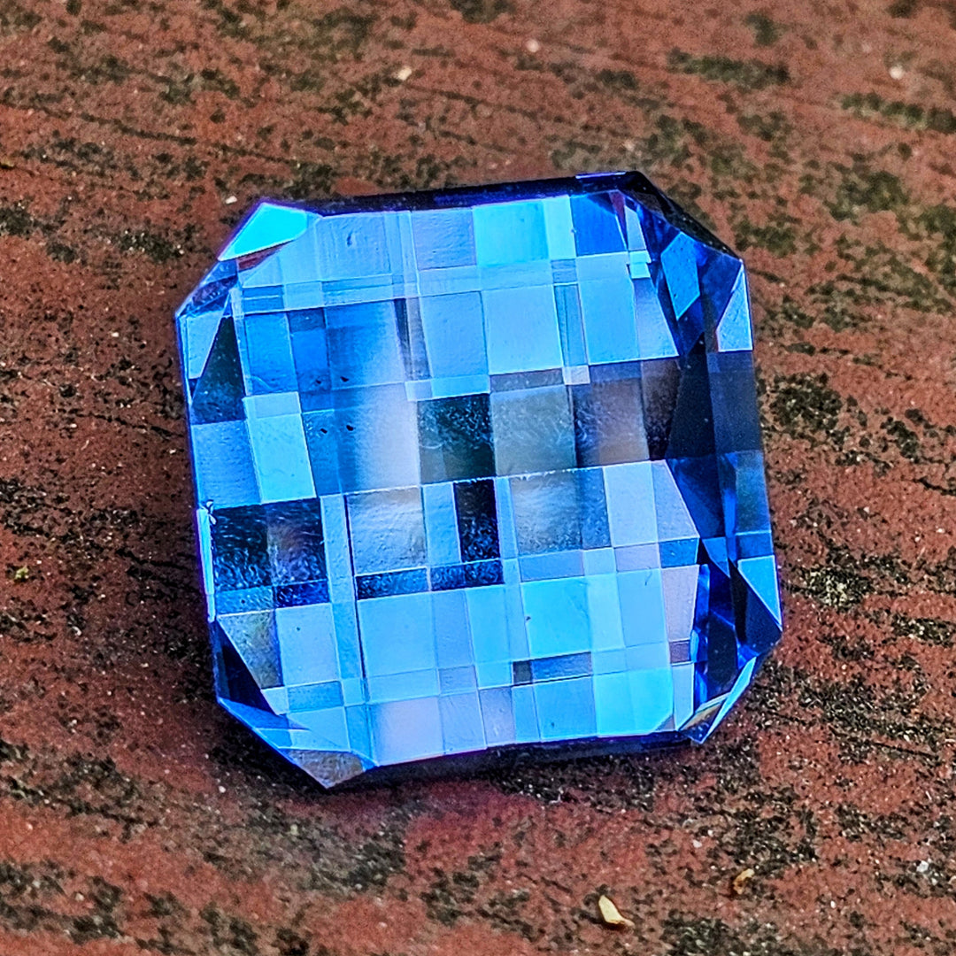Cornflower Blue Lab Spinel, Pixel Square Cut, 16.49 Carats - DJEVA