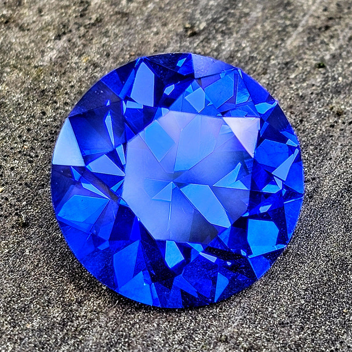 Djeva Fire Blue Lab Spinel, Traditional Round Brilliant Cut, 27.33 Carats - DJEVA