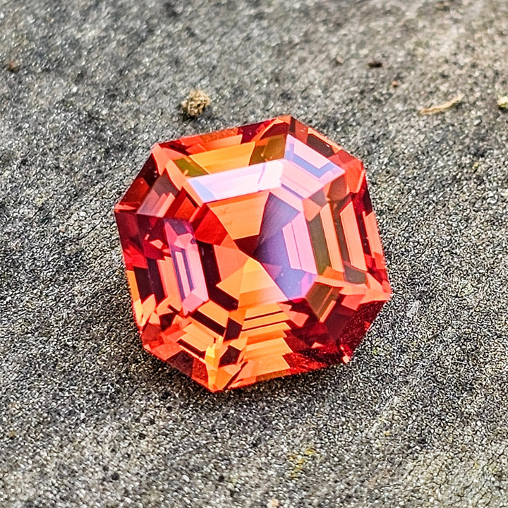 Fire Orange Lab Sapphire, Asscher Cut, 7.20 Carats - DJEVA