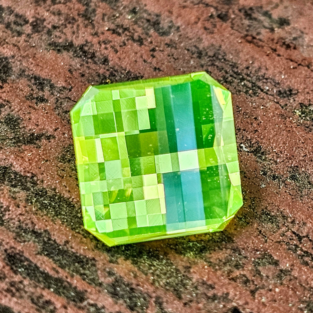 Green LuAG, Pixel Square Cut, 6.18 Carats - DJEVA