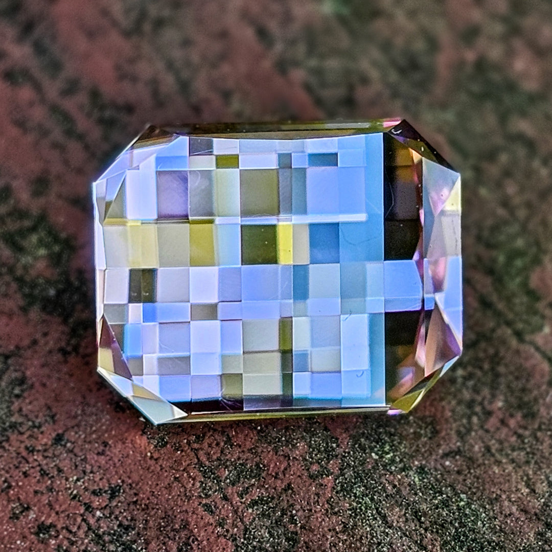 Lilac Purple Czochralski Lab Sapphire, Pixel Rectangle Cut, 7.80 Carats - DJEVA