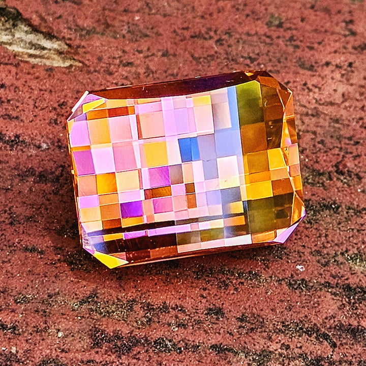 Padparadscha Erbium YAG, Pixel Rectangle Cut, 53.55 Carats - DJEVA