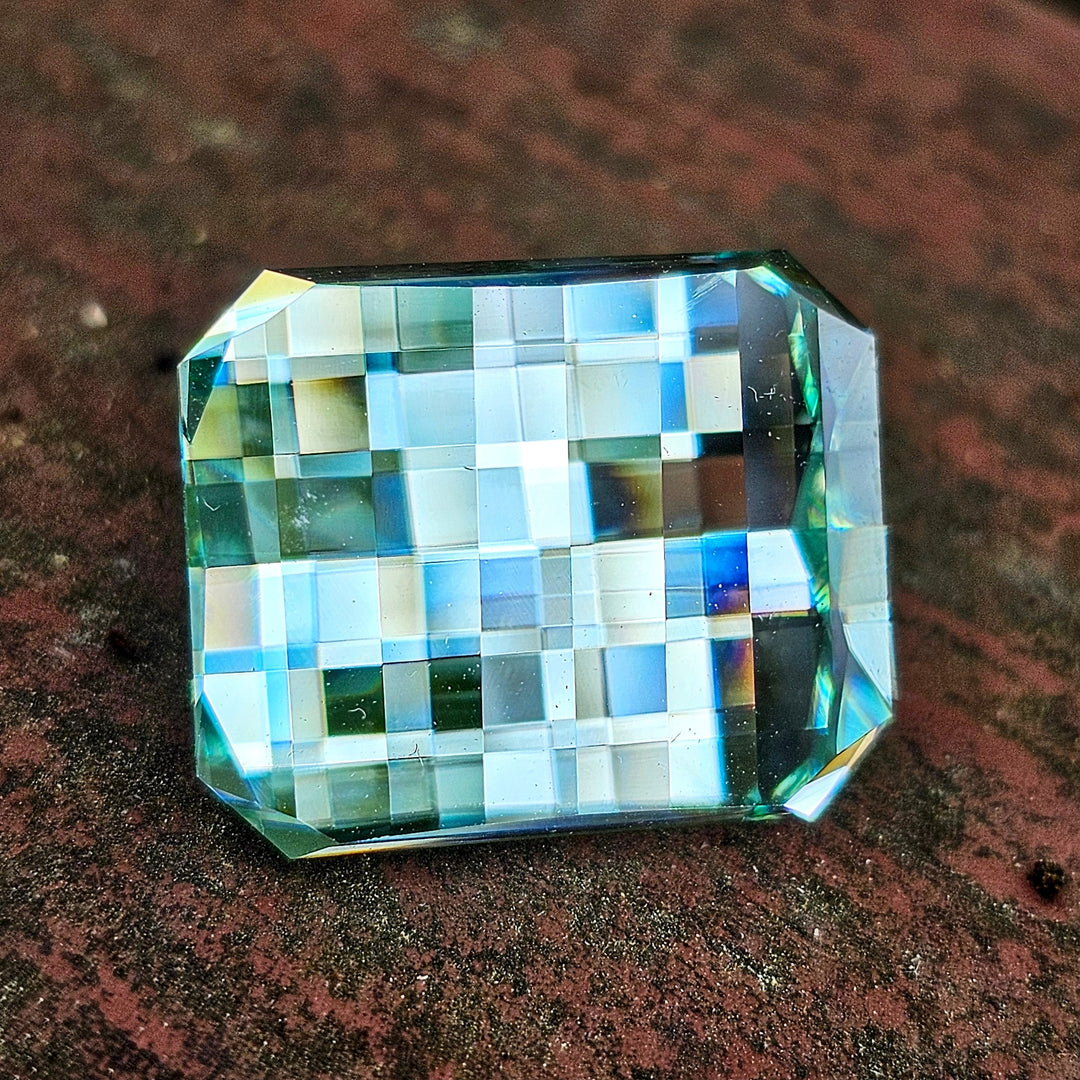 Pastel Mint Laser Garnet, Pixel Rectangle Cut, 37.61 Carats - DJEVA