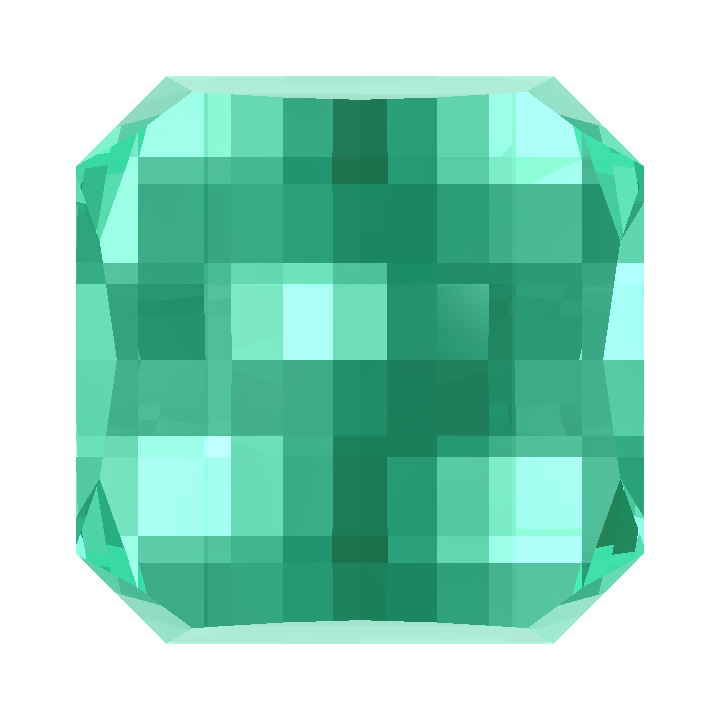 Custom Blue - Teal Sapphire Pixel Square Gem