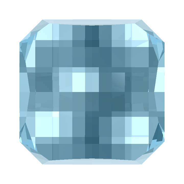 Custom Blue - Teal Sapphire Pixel Square Gem