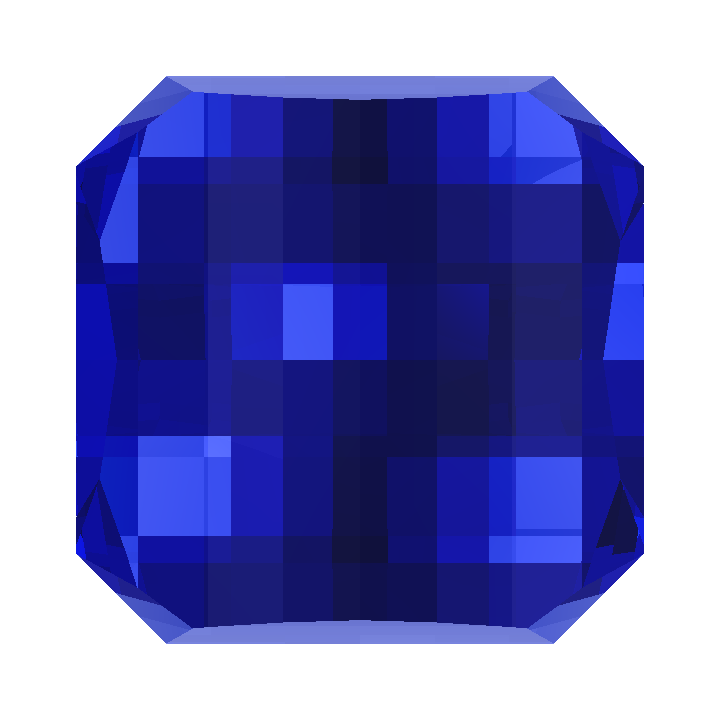 Custom Blue - Teal Sapphire Pixel Square Gem