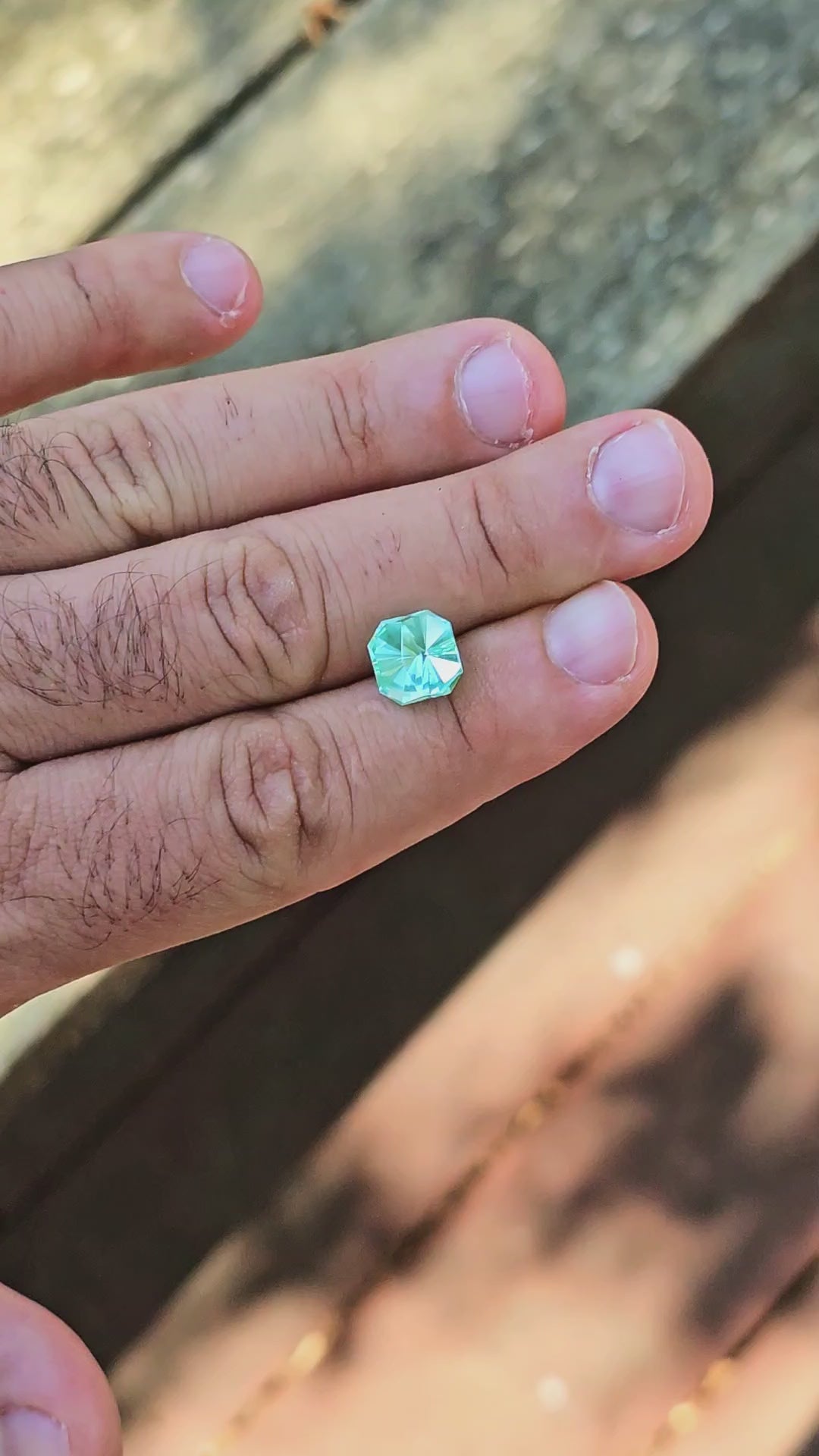Bitterfeld Teal Lab Spinel , Tessellation Cut, 4.55 Carats