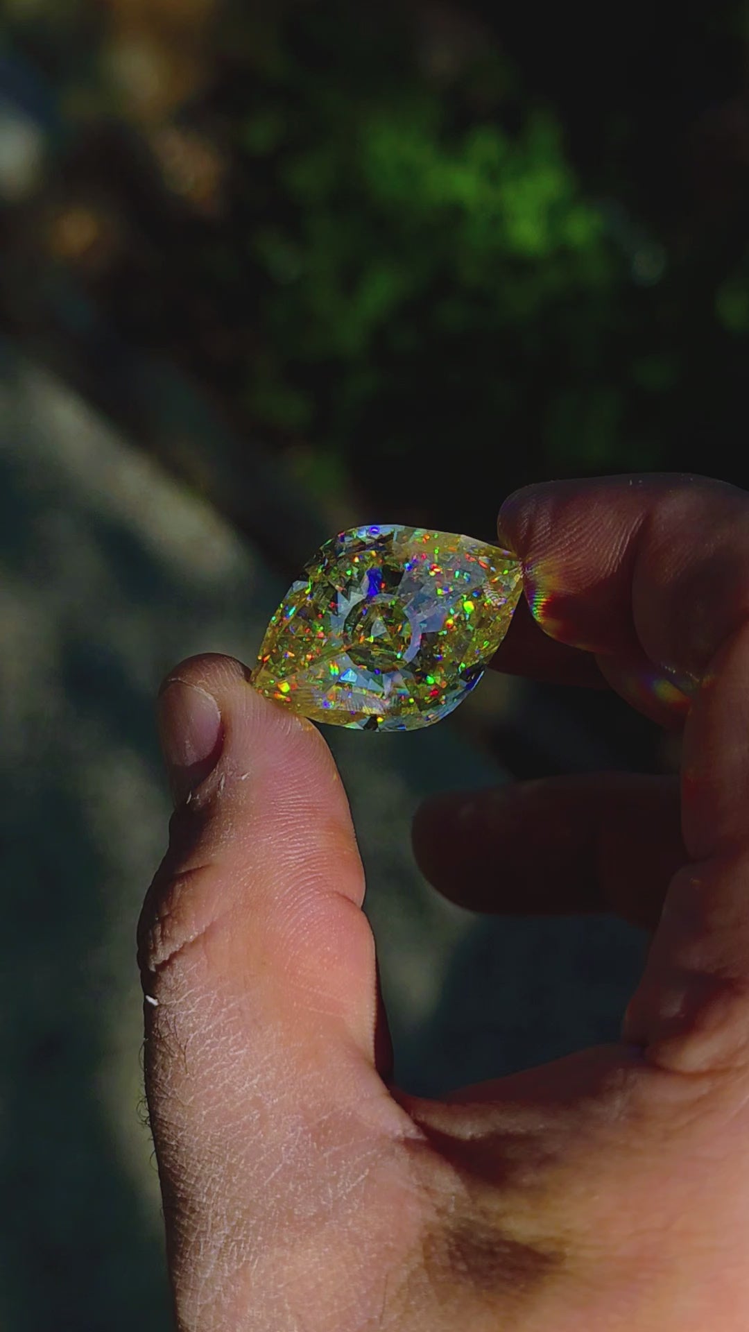 White Rutile 🌈🍭🦄, Evil Eye Cut, 58.05 Carats