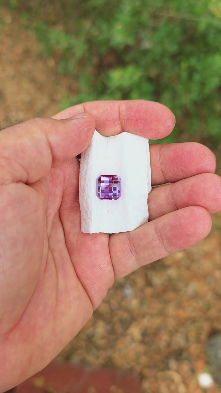 Repurposed Laser Alexandrite, Pixel Rectangle Cut, 8.11 Carats