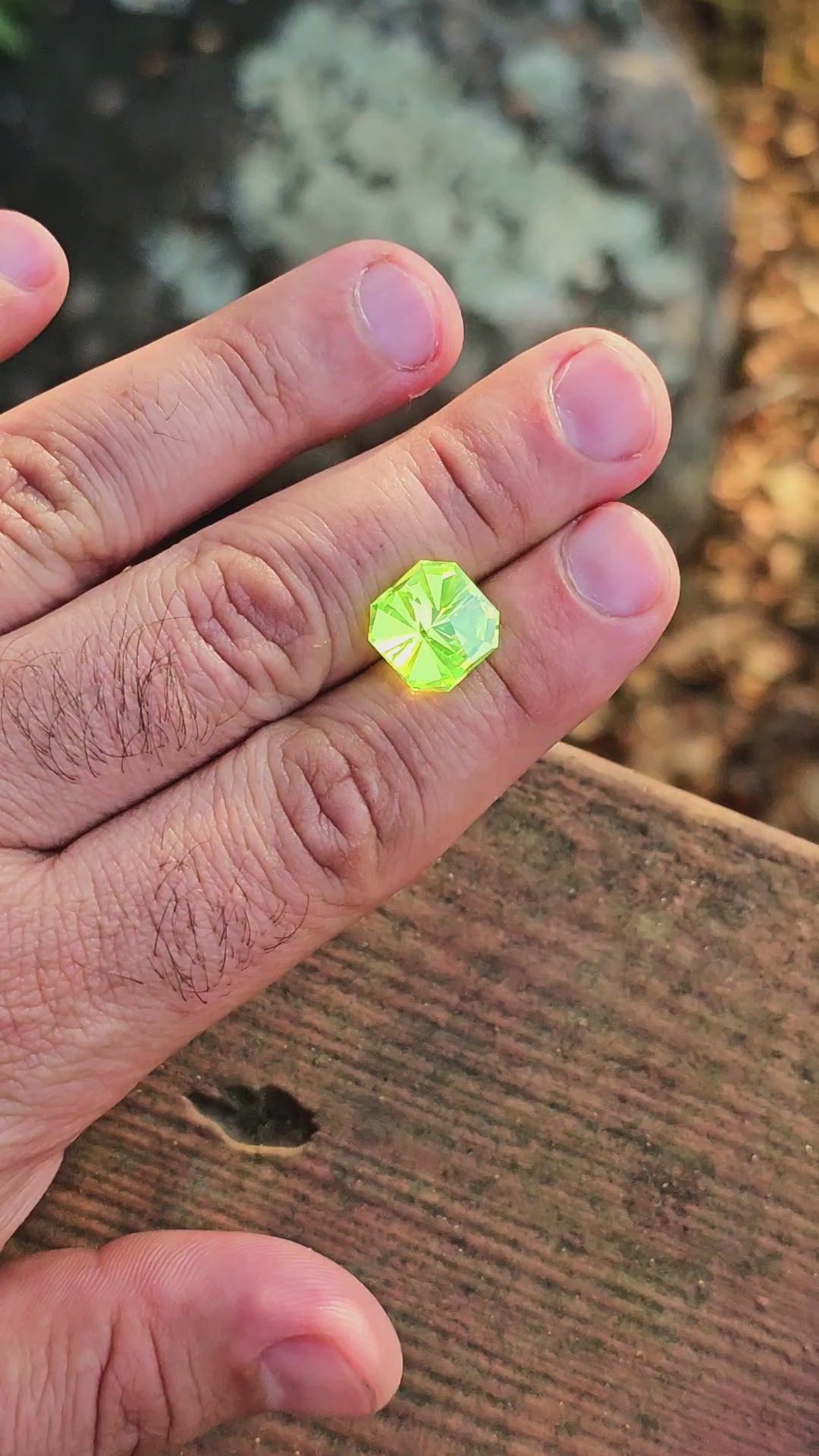 Green LuAG, Tessellation Cut, 15.45 Carats