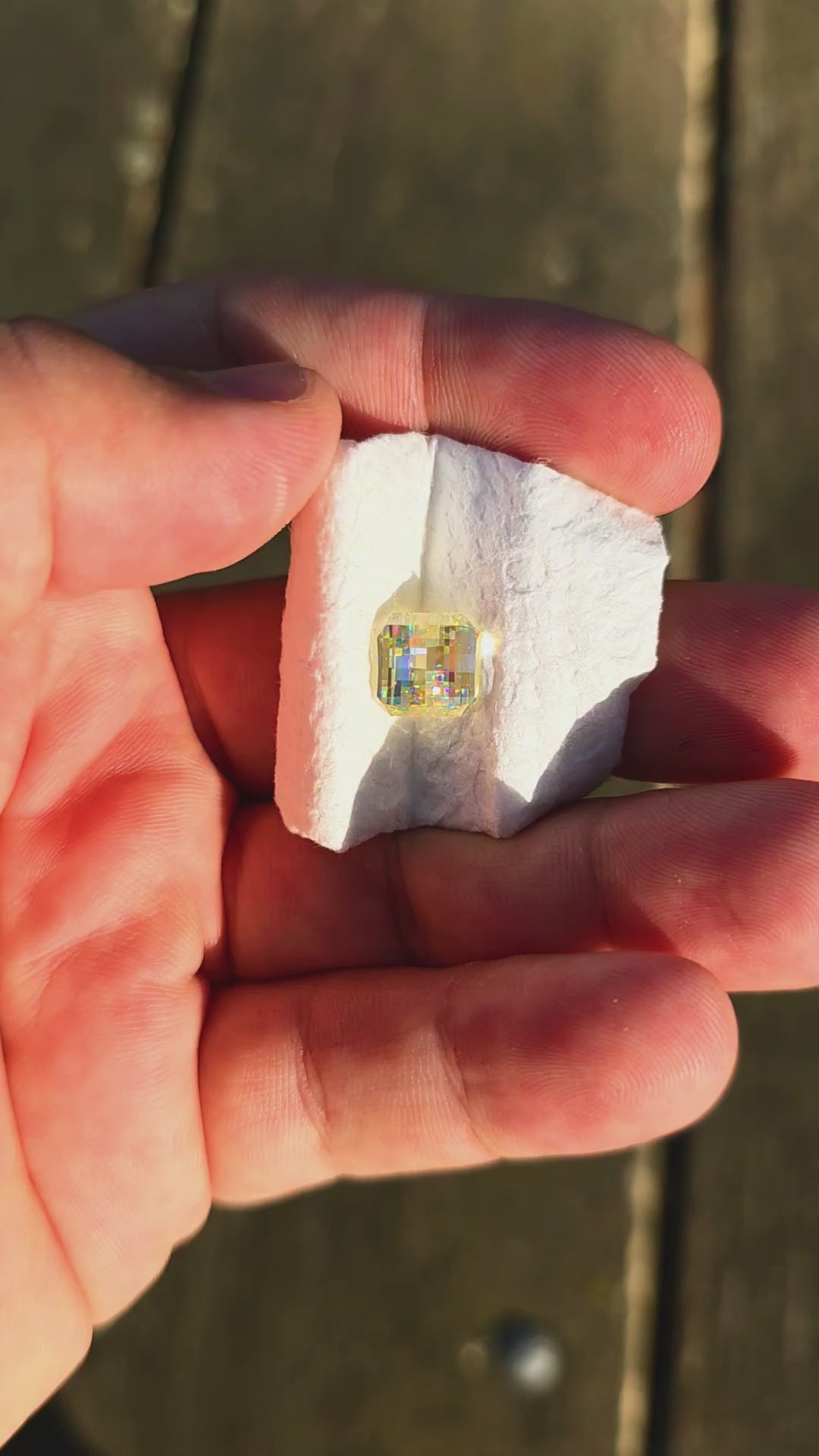 White Rutile 🌈🍭🦄, Pixel Square Cut, 4.70 Carats