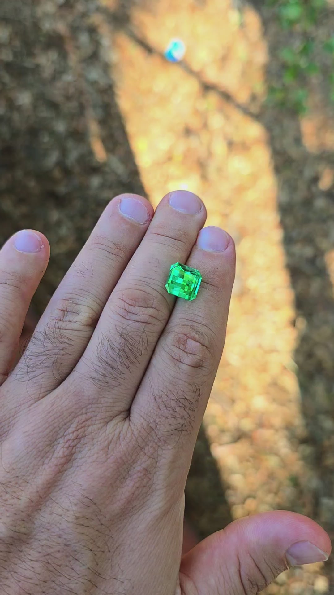 Vivid Green Vanadium YAG, Pixel Square Cut, 8.91 Carats