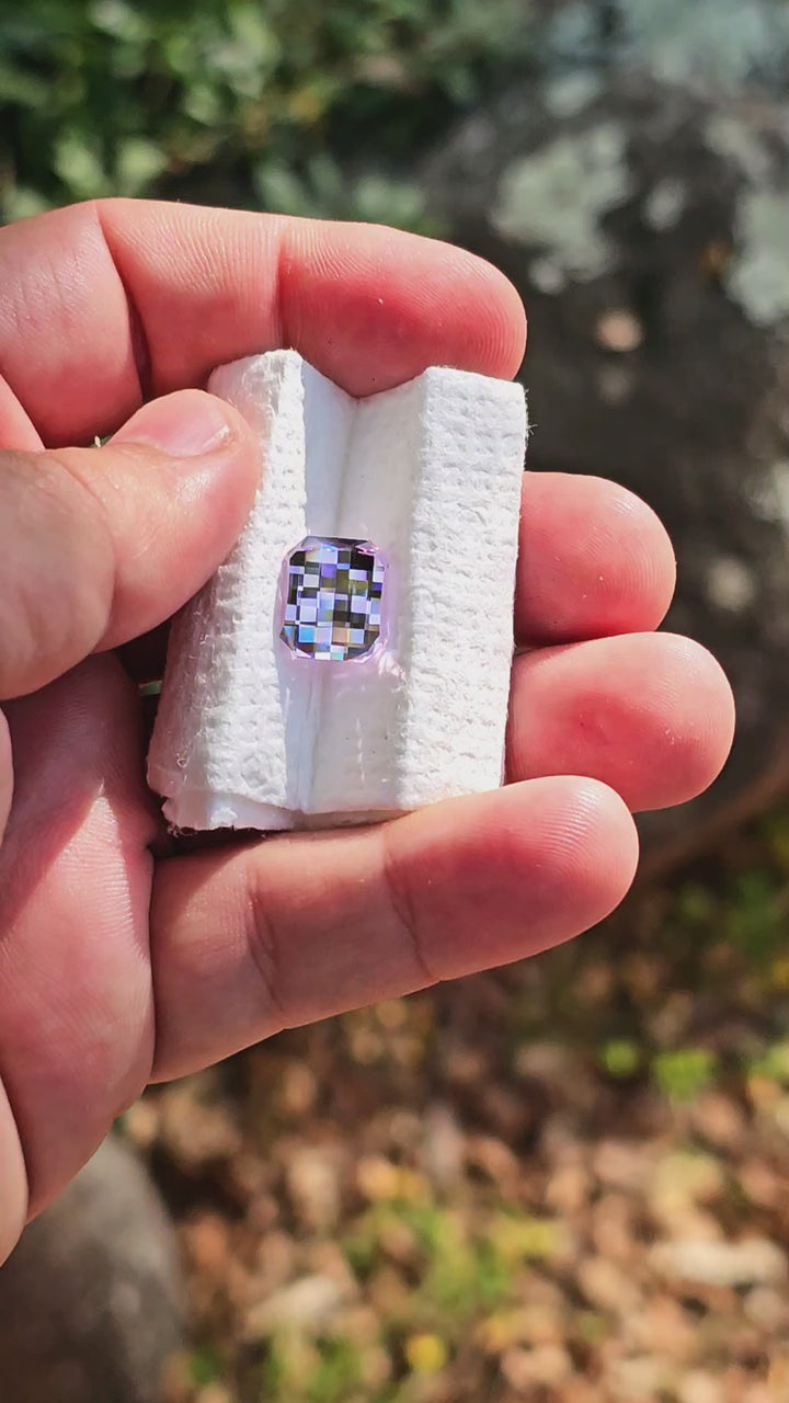 Purple Neodymium YAG, Pixel Rectangle Cut, 9.92 Carats