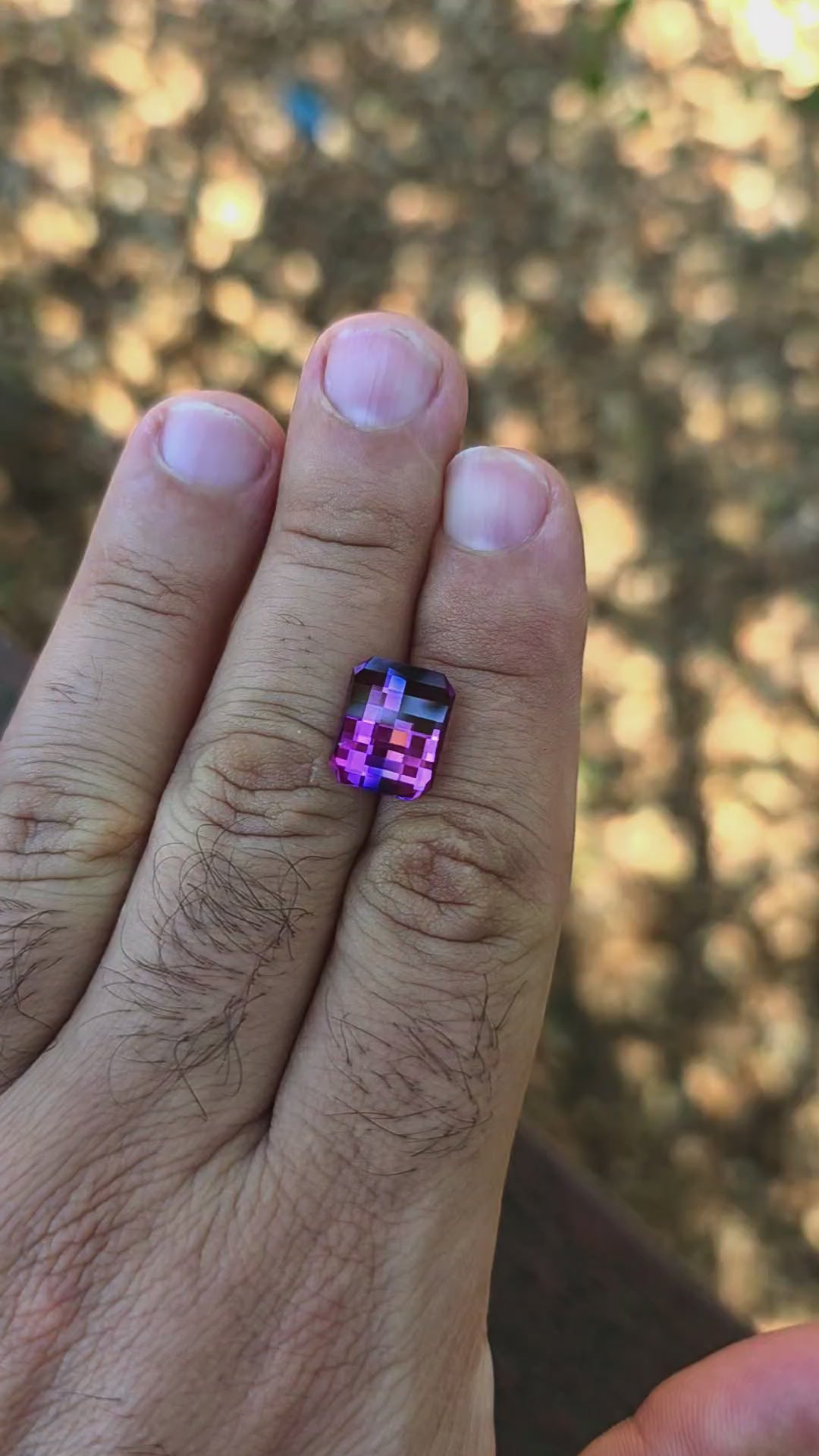 Purple Lab Sapphire, Pixel Rectangle Cut, 9.05 Carats