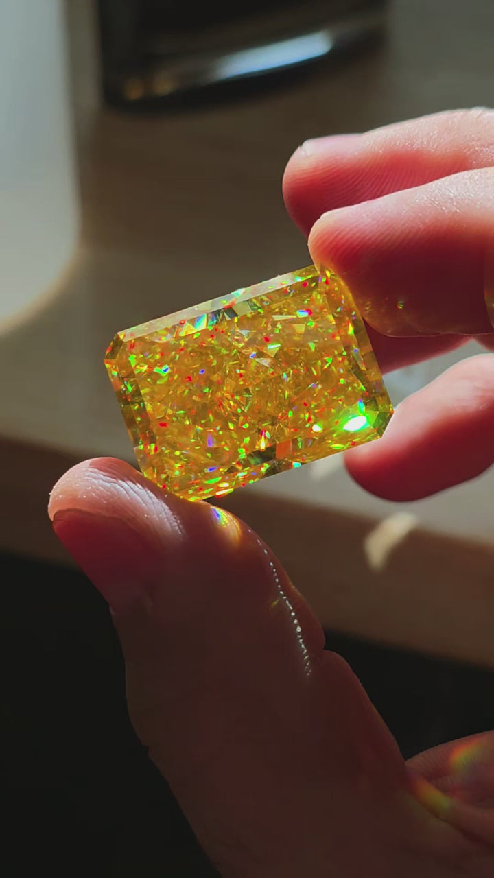 White Rutile 🌈🍭🦄, Crushed Ice Rectangle Cut, 83.50 Carats