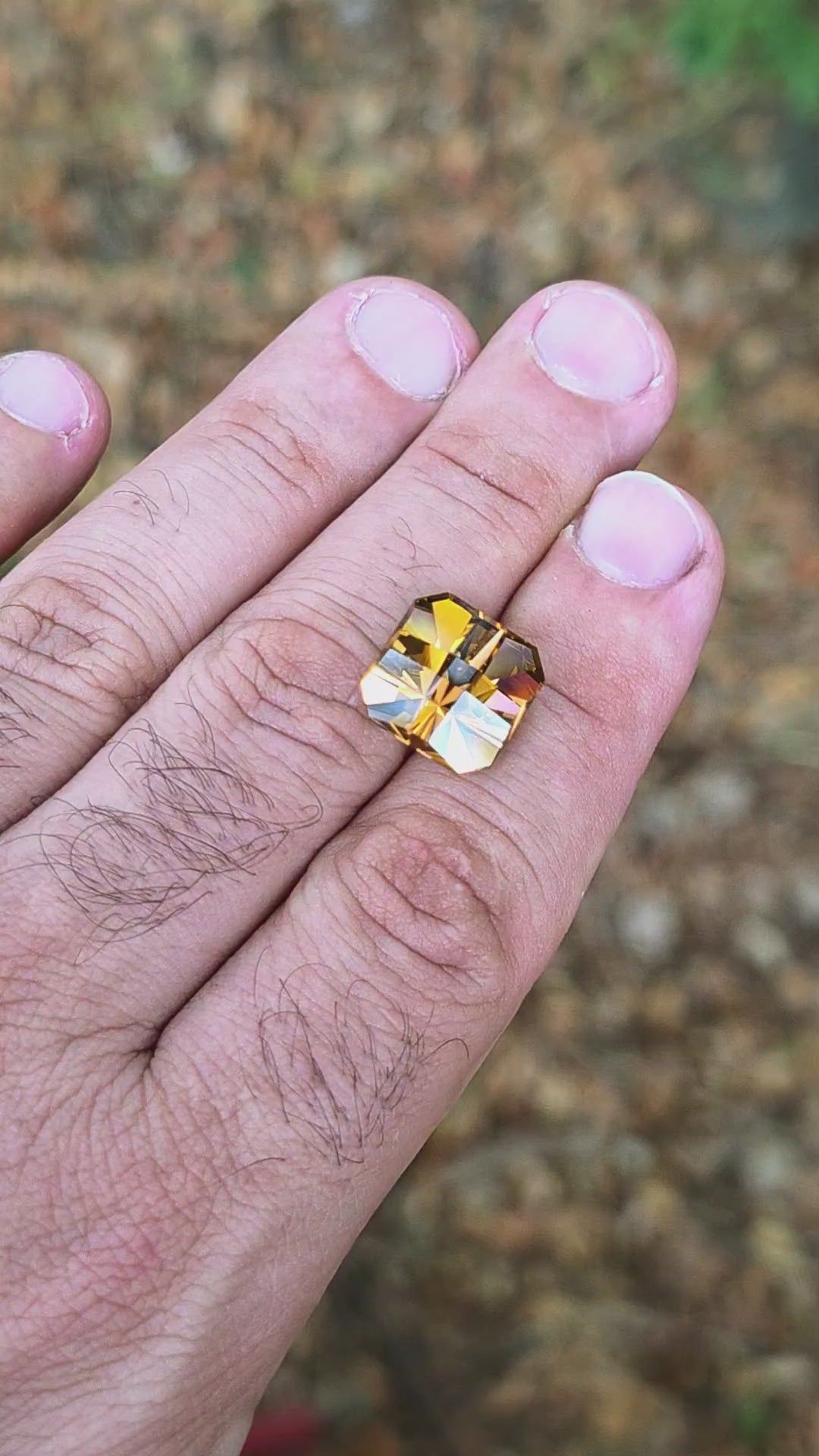 Tangerine Laser Garnet, Cross Square Cut, 22.13 Carats