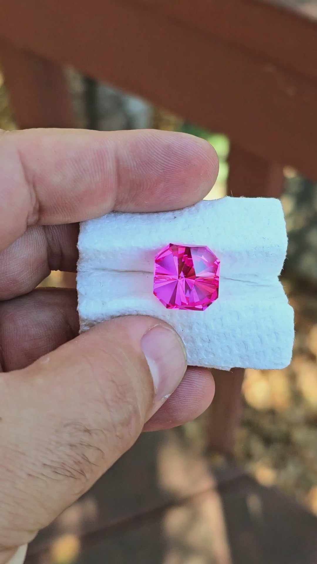 Pink Lab Sapphire, Tessellation Cut, 14.08 Carats