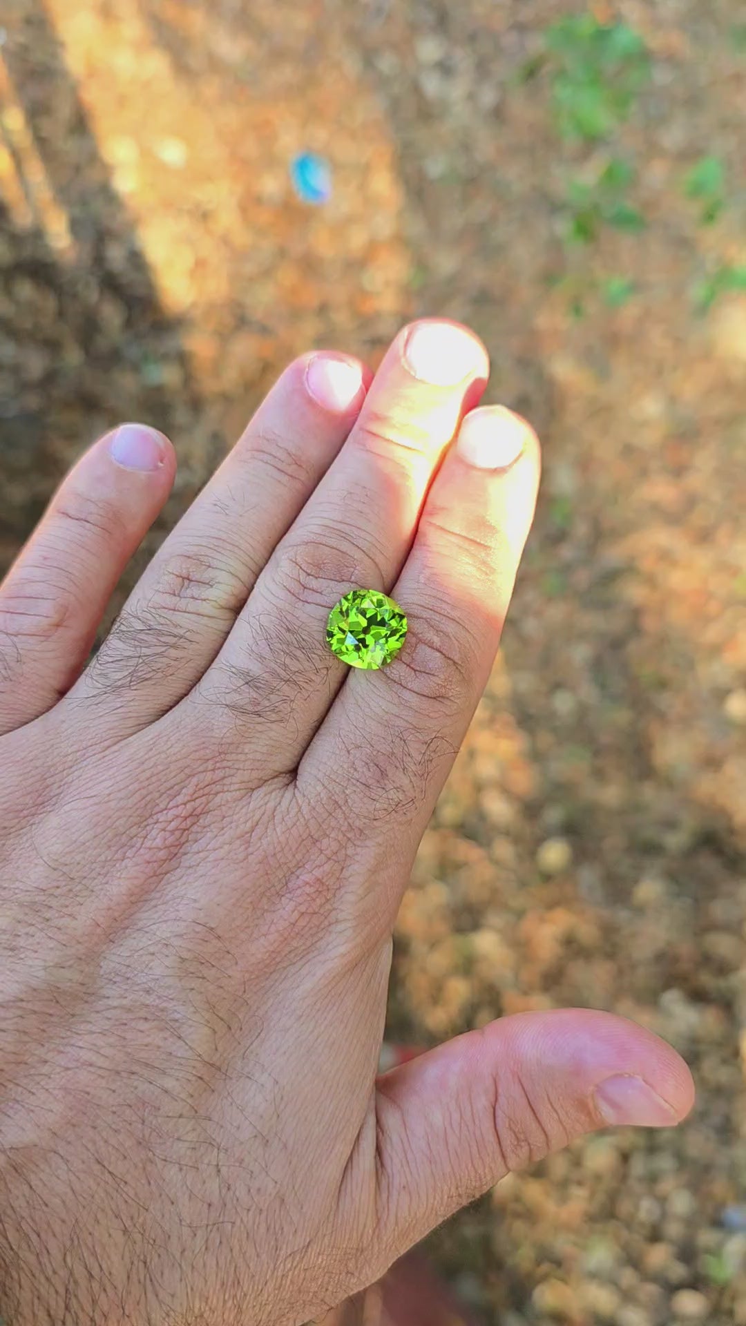 Peridot Green Colored Lab Sapphire, Antique Cushion Cut, 9.76 Carats