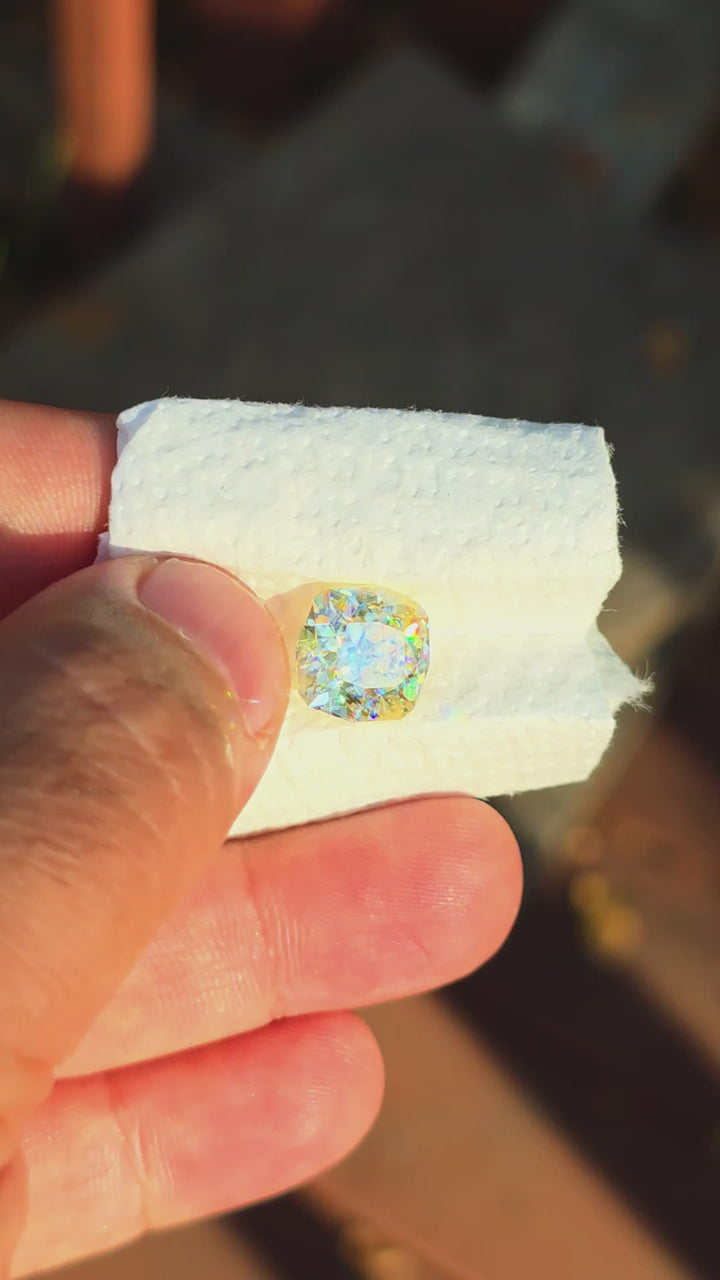 White Rutile 🌈🍭🦄, House Of Sylas Cushion Cut, 7.50 Carats