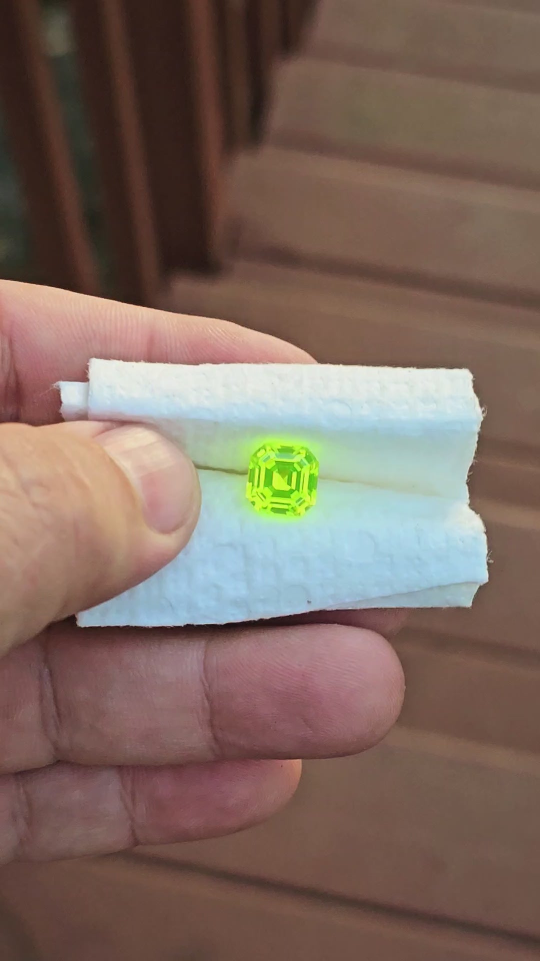 LuAG "ULTRA GREEN", Asscher Cut, 5.79 Carats