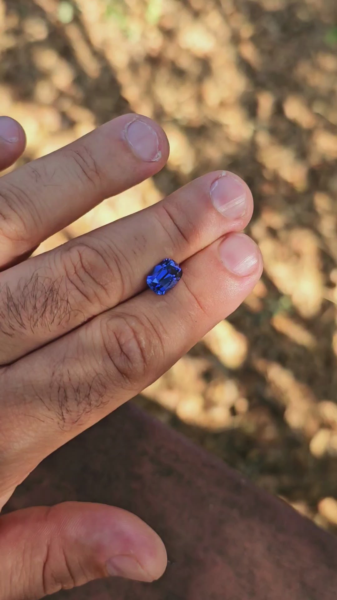 Blue Czochralski Lab Sapphire, Antique Long Cushion Cut, 2.9 Carats