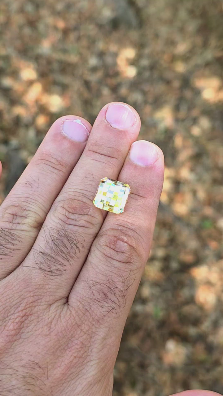 Experimental Samarium YAG, Pixel Square Cut, 12.47 Carats