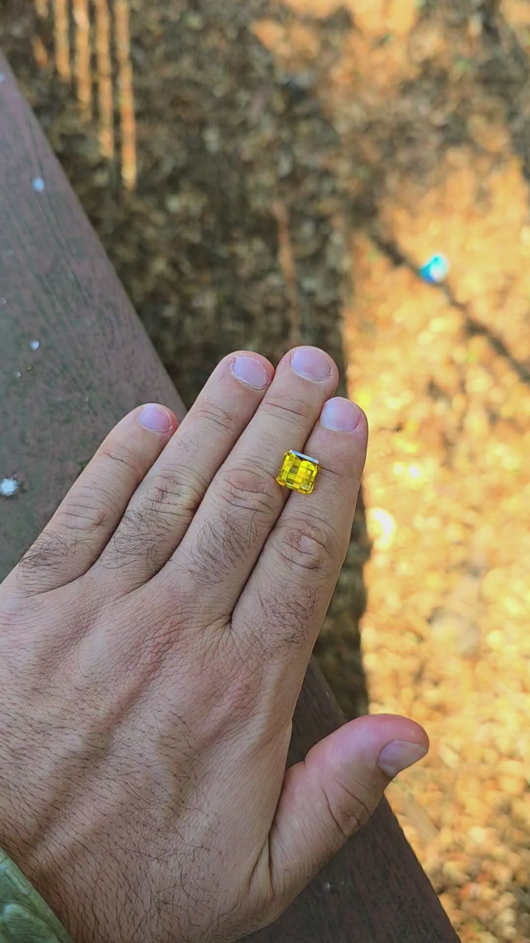 Golden Yellow Lab Sapphire, Pixel Square Cut, 6.14 Carats