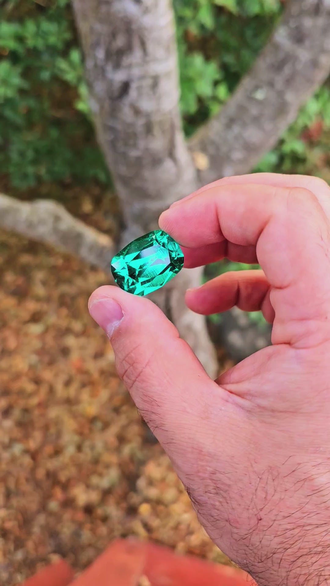 Colombian Color Green Lab Emerald, Antique Long Cushion Cut, 29.44 Carats