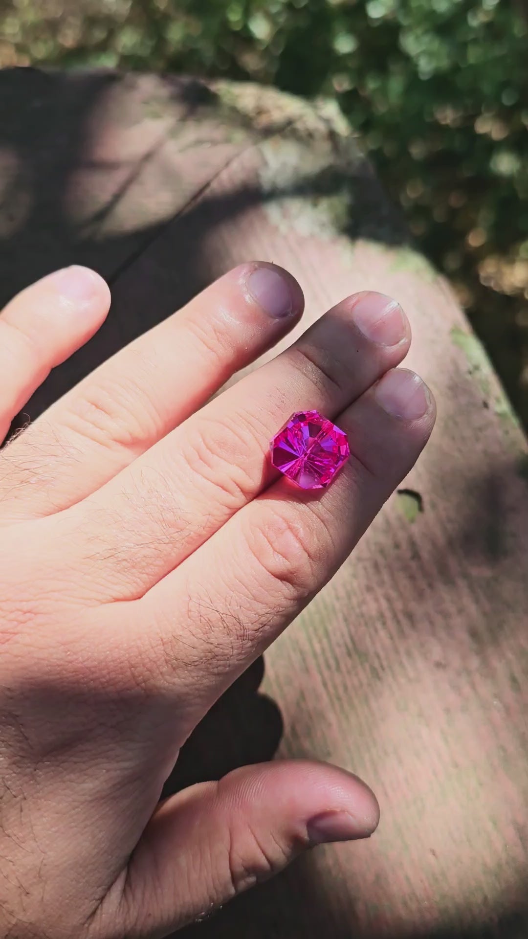 Pink Lab Sapphire, Tessellation Cut, 14.08 Carats