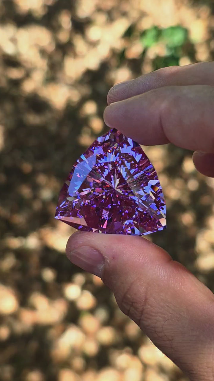 Purple Neodymium YAG, Trillian Internal Reflections Cut, 160.22 Carats