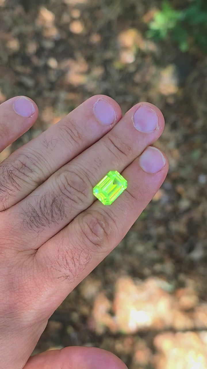 Green LuAG, Emerald Cut, 14.95 Carats