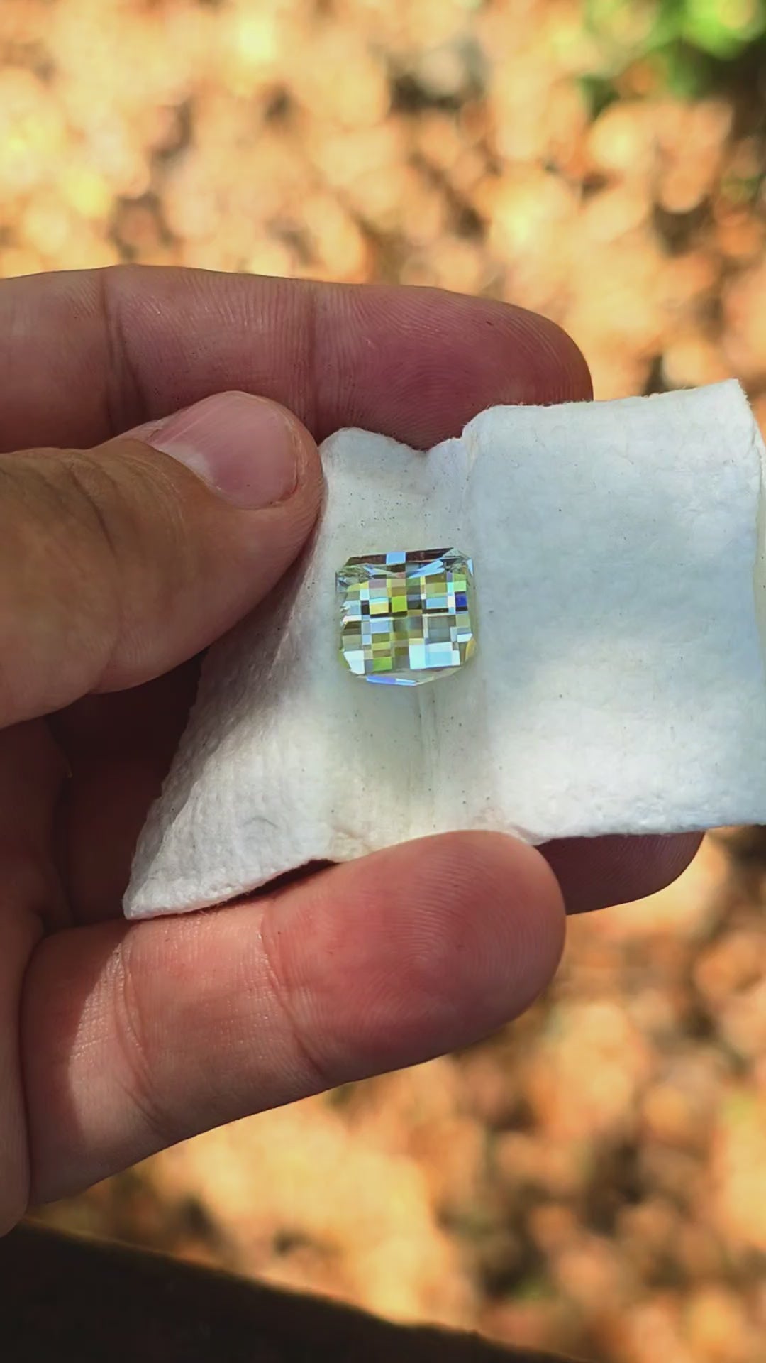 Gray Green Ytterbium YAG, Pixel Square Cut, 11.50 Carats